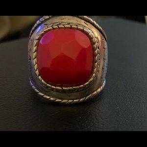 Great ring. Silpada. Silver with red stone. Great for casual or dress
